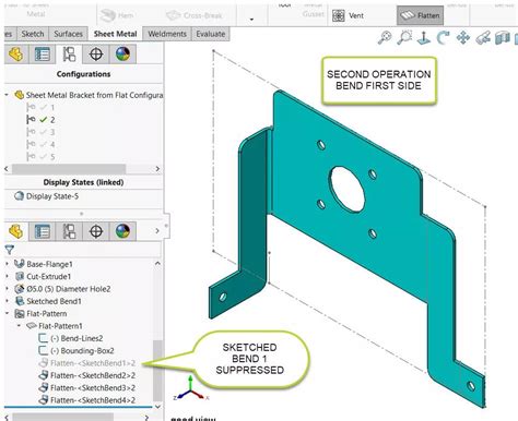 convert part to sheet metal solidworks|sheet metal command in SolidWorks.